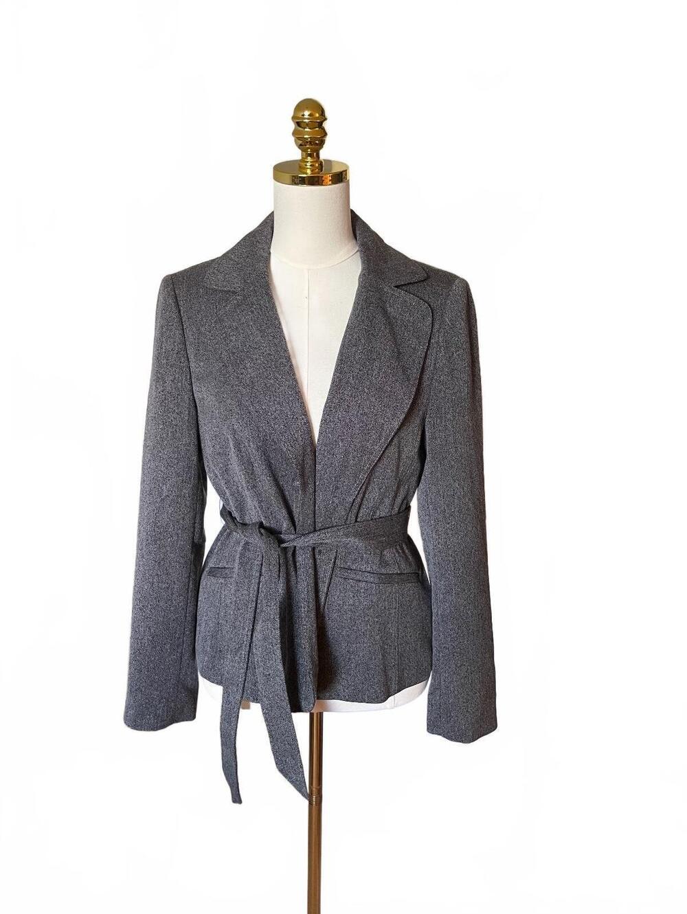 Ann Taylor gray belted blazer